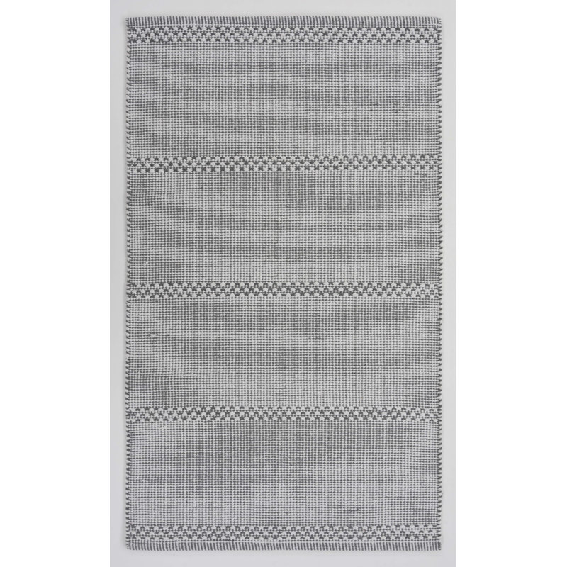 Foundry Select Kovacs Striped Handmade Flatweave Cotton Gray Area Rug